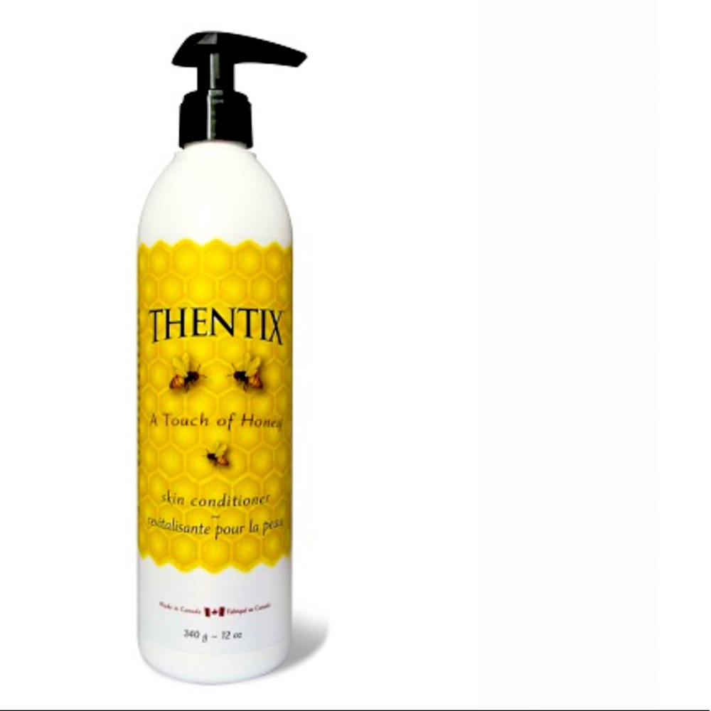 Thentix™ A Touch of Honey™ 12oz skin conditioner. Unscented 
“MADE IN CANADA”.
